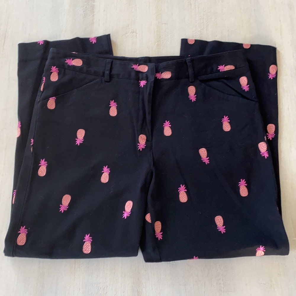 Lilly Pulitzer 10” high rise vintage y2k 90’s crop pants pineapple crawfish 8 - Picture 4 of 11